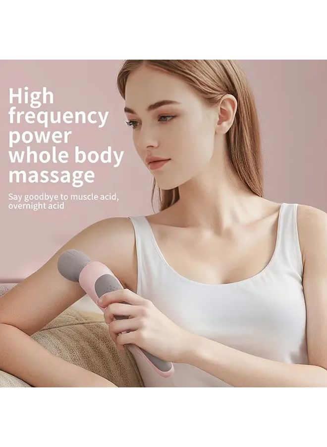 Pink Portable Handheld Massager USB Rechargeable for Neck Back Legs Waist and Foot Relaxation - Image 2